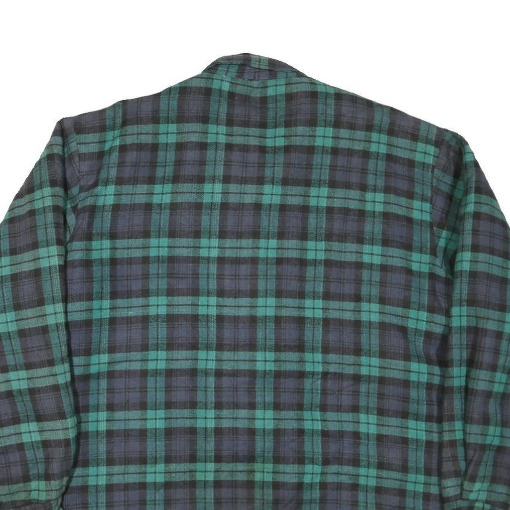 MARK 2 Mens Green & Blue Check Shirt L Cotton Blend Casual Button-Up