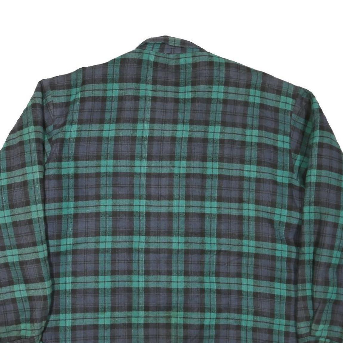 MARK 2 Mens Green & Blue Check Shirt L Cotton Blend Casual Button-Up