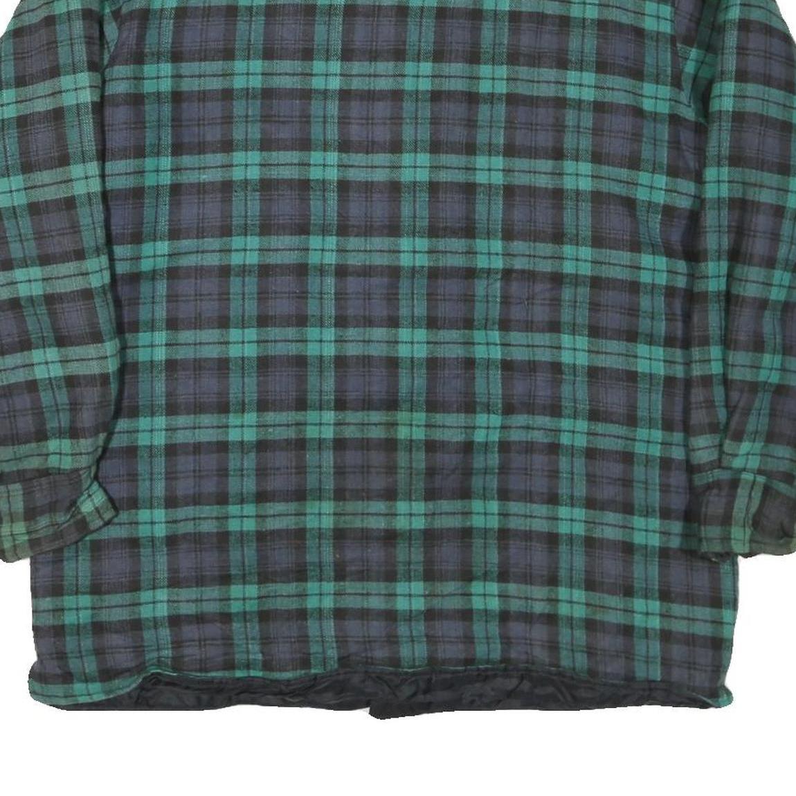 MARK 2 Mens Green & Blue Check Shirt L Cotton Blend Casual Button-Up