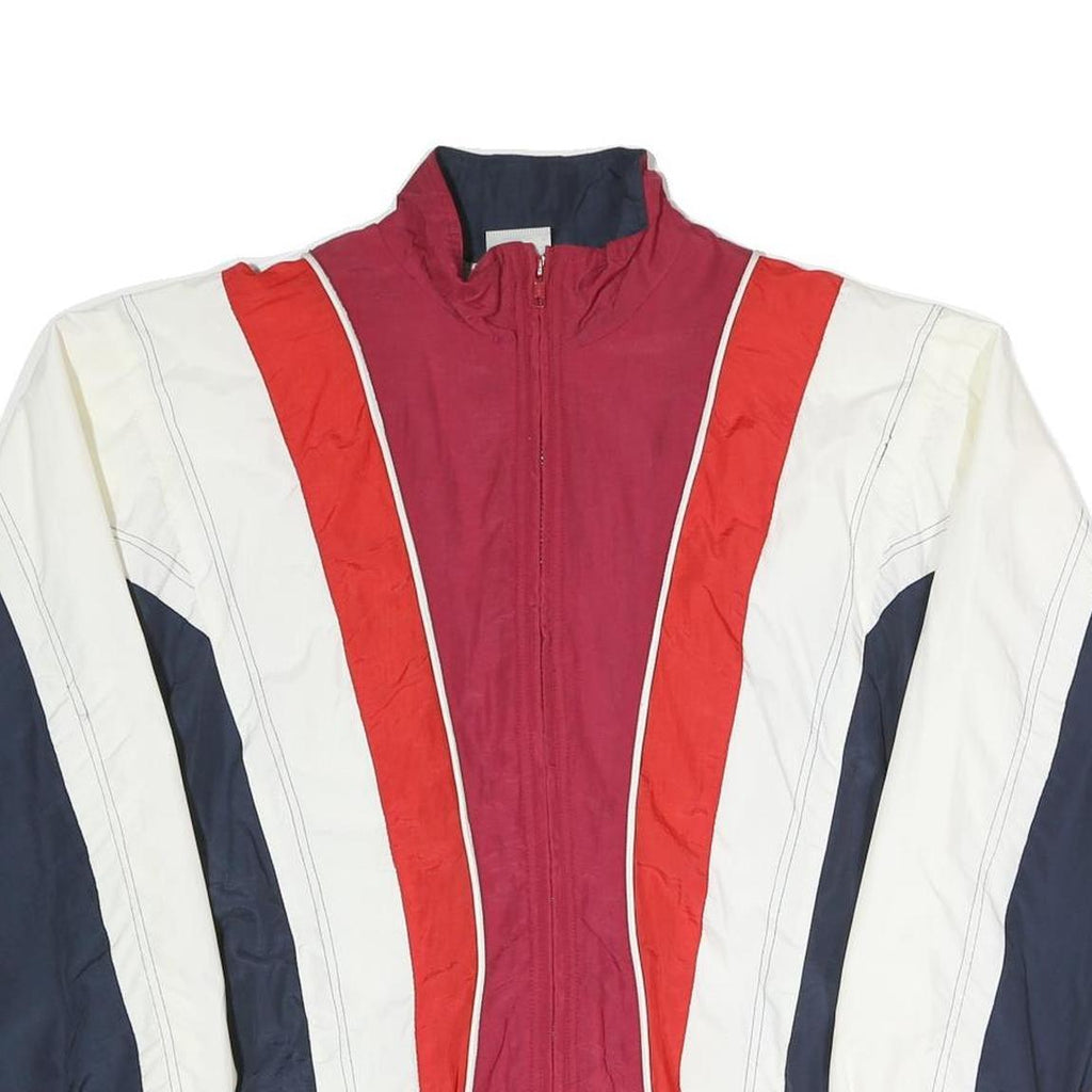 LETS JET Womens Navy Red & Cream Colourblock Classic Jacket S Polyester Blend