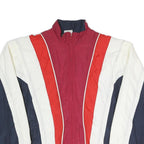 LETS JET Womens Navy Red & Cream Colourblock Classic Jacket S Polyester Blend