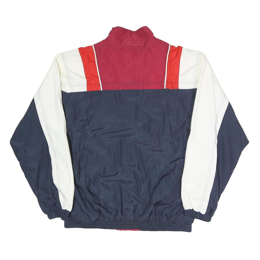 LETS JET Womens Navy Red & Cream Colourblock Classic Jacket S Polyester Blend