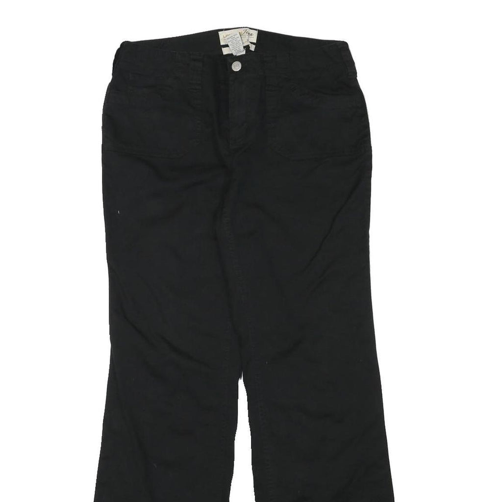 LONDON JEAN Womens Cotton Blend Black Regular Fit Straight Leg Trousers W30 L31