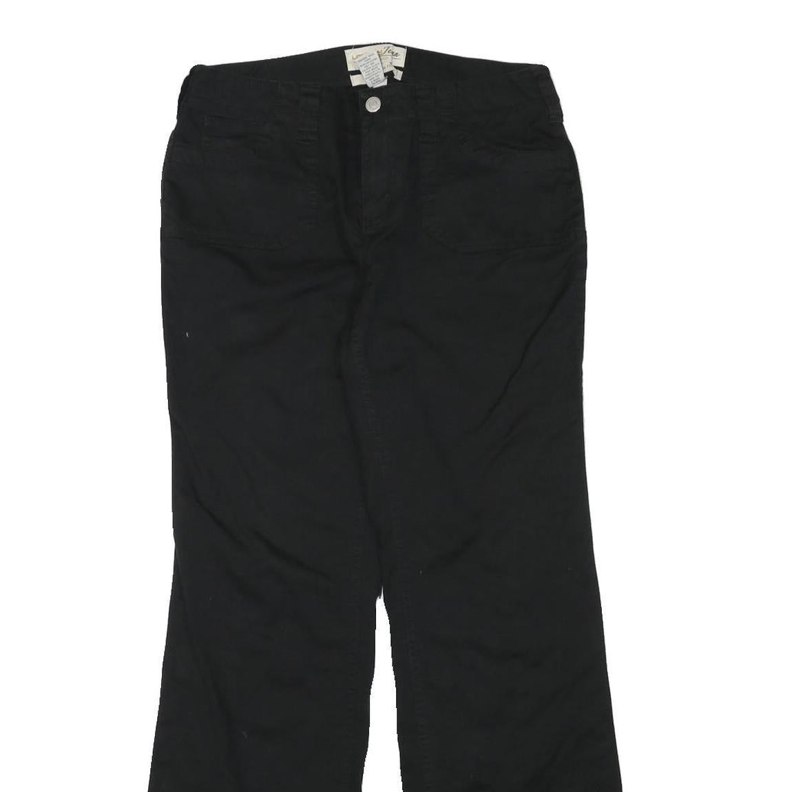 LONDON JEAN Womens Cotton Blend Black Regular Fit Straight Leg Trousers W30 L31