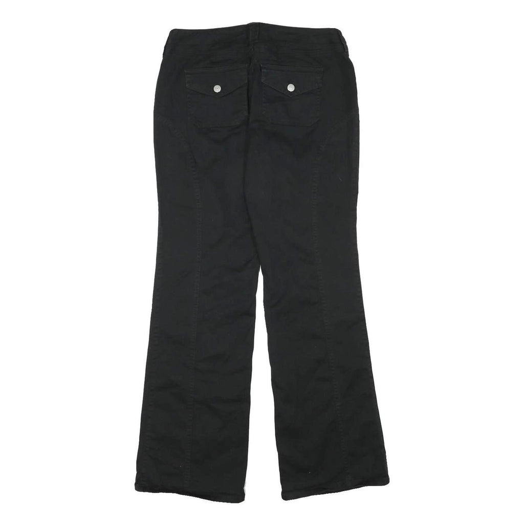 LONDON JEAN Womens Cotton Blend Black Regular Fit Straight Leg Trousers W30 L31