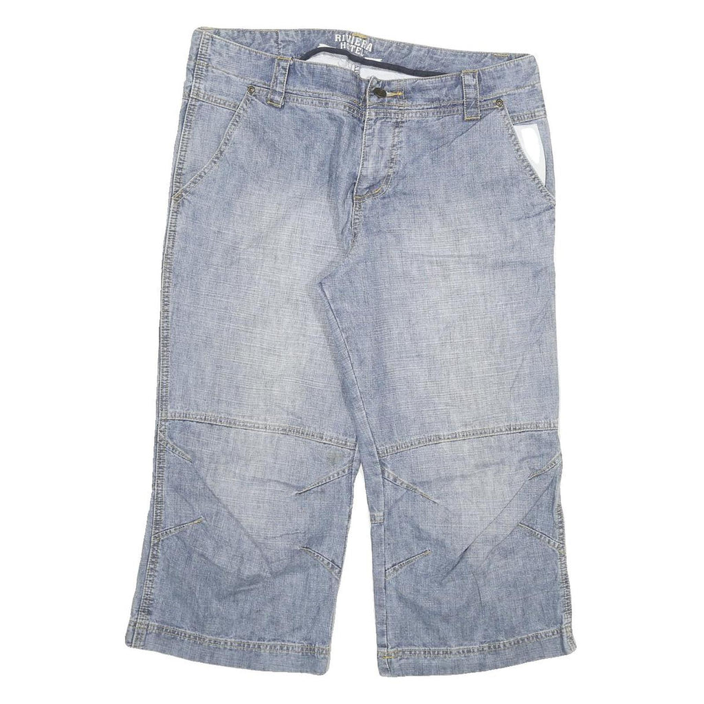 RIVIERA HOTEL Mens Cotton Blend Blue Casual Shorts XL W34 Comfortable Summer