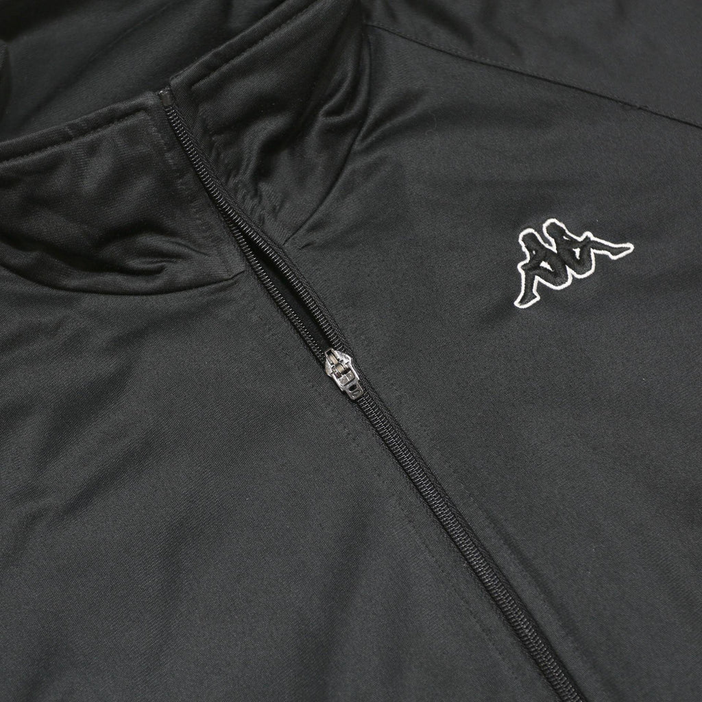 KAPPA Mens Black & White Logo Tape Zip Front Jacket XL Polyester Track