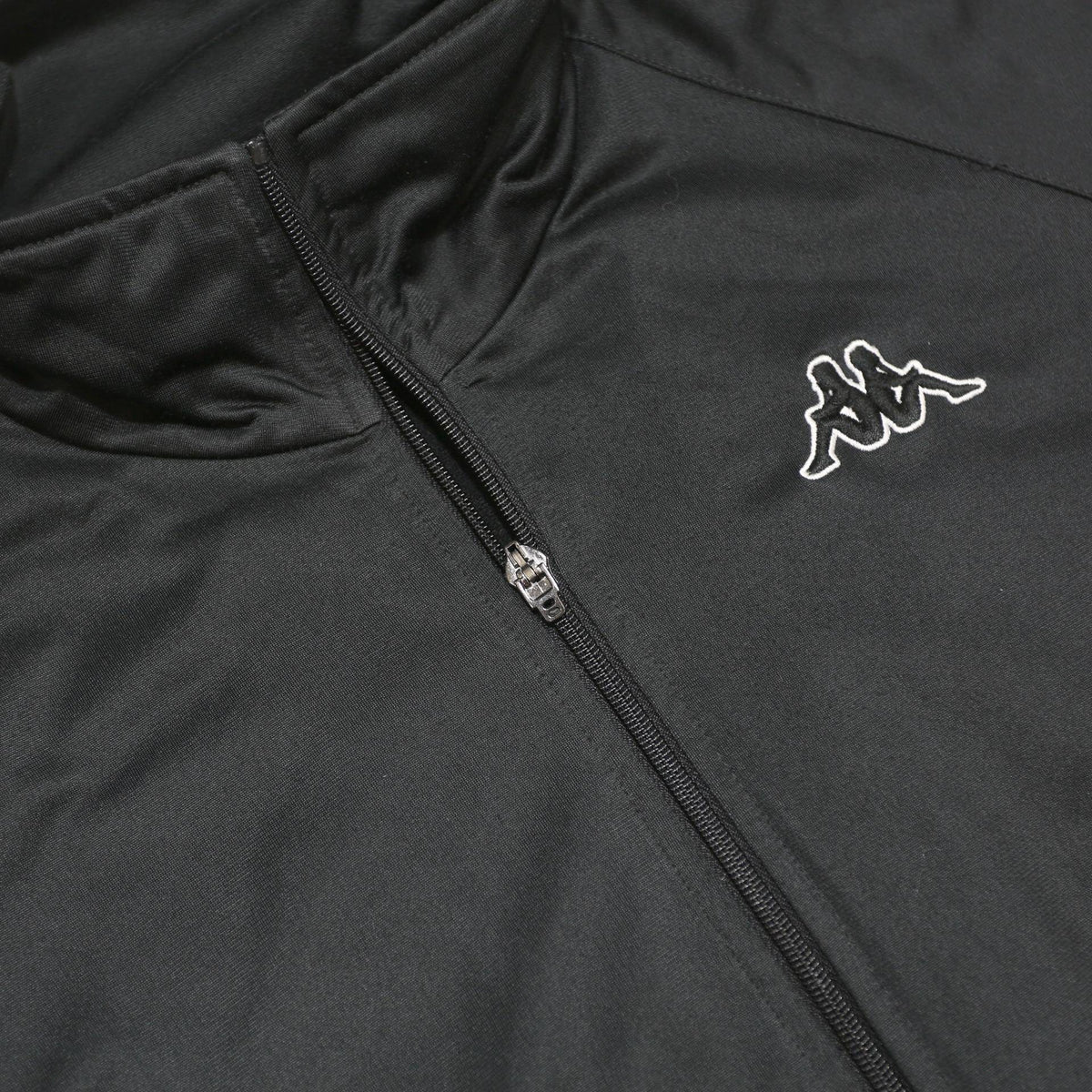 KAPPA Mens Black & White Logo Tape Zip Front Jacket XL Polyester Track