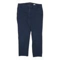 TOMMY HILFIGER Womens Cotton Blend Navy Slim Straight Trousers W30 L25