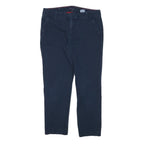 TOMMY HILFIGER Womens Cotton Blend Navy Slim Straight Trousers W30 L25
