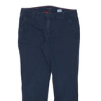 TOMMY HILFIGER Womens Cotton Blend Navy Slim Straight Trousers W30 L25