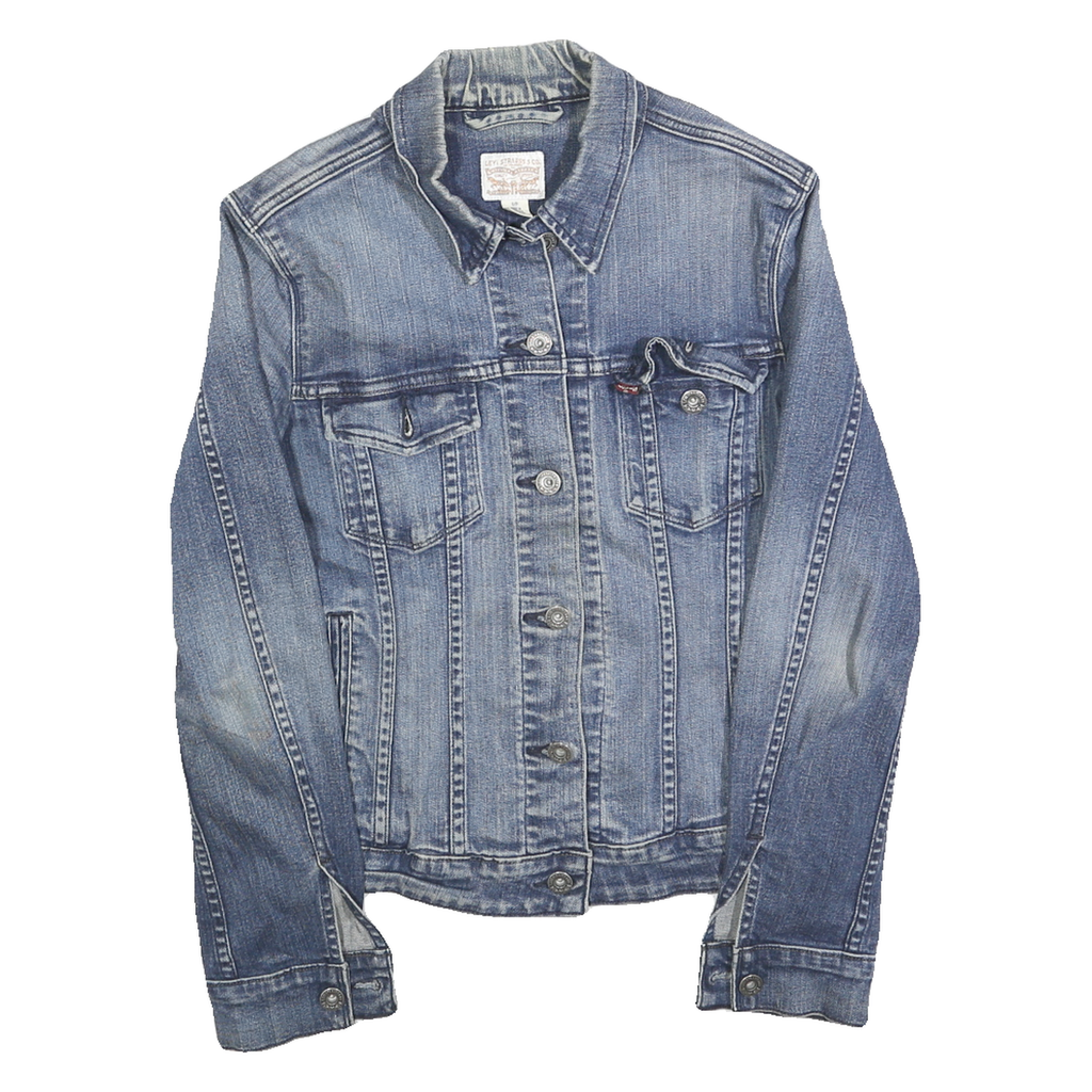 LEVI'S Womens Blue Denim Jacket S Cotton Classic Button Closure Casual