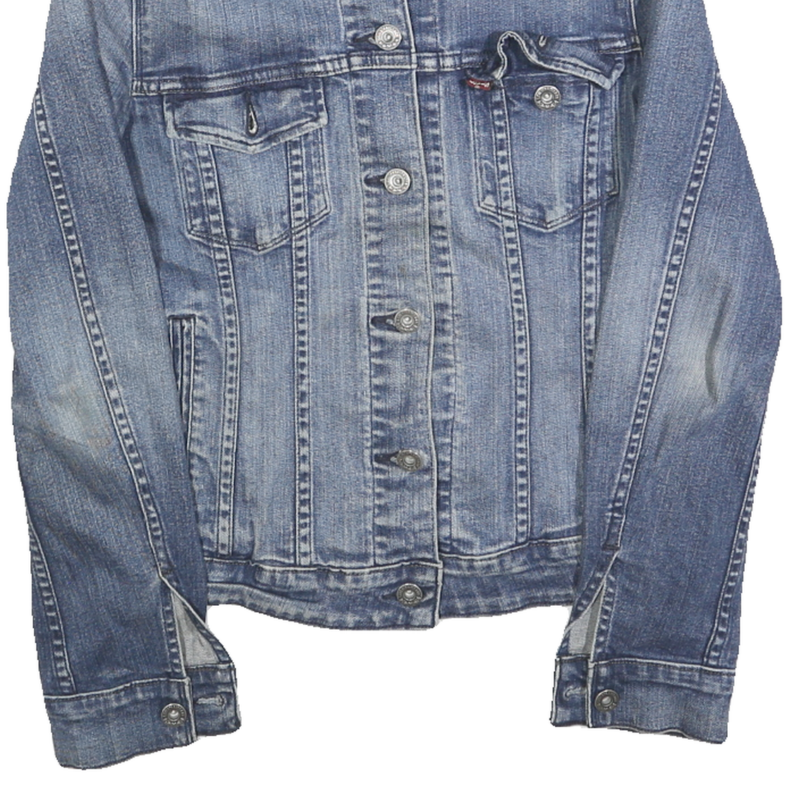 LEVI'S Womens Blue Denim Jacket S Cotton Classic Button Closure Casual