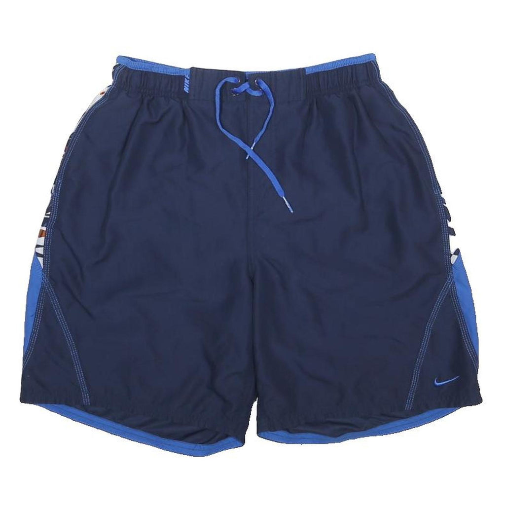 NIKE Mens Navy Blue & Royal Casual Polyester Shorts L W28 Sports Activewear