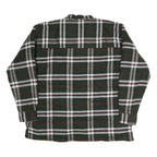 BTC Mens Green & White Check Shirt XL Cotton Blend Classic Button-Up