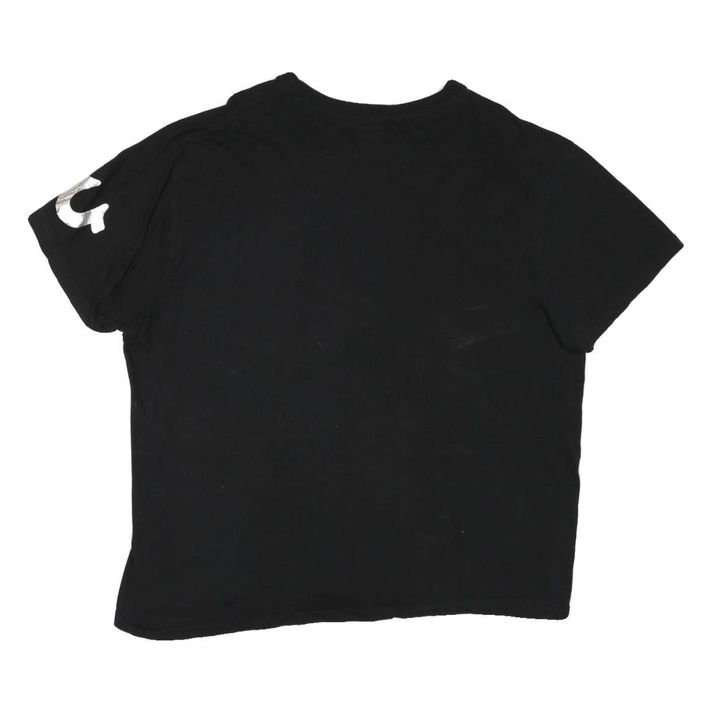 TRUE RELIGION Mens Black Graphic T-Shirt XL Short Sleeve Crew Neck Cotton Blend