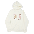 CHAMPION Womens White Graphic Hoodie XL Long Sleeve Crew Neck Cotton Blend