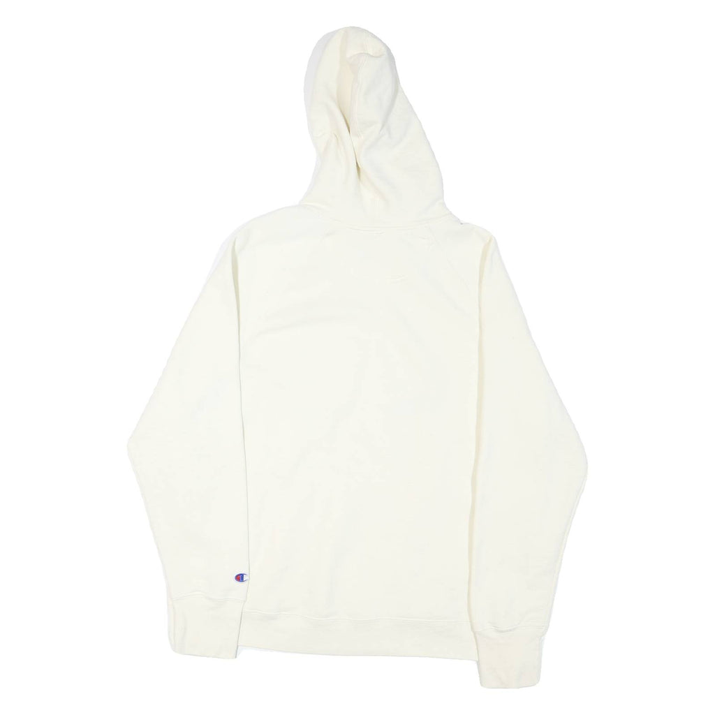 CHAMPION Womens White Graphic Hoodie XL Long Sleeve Crew Neck Cotton Blend