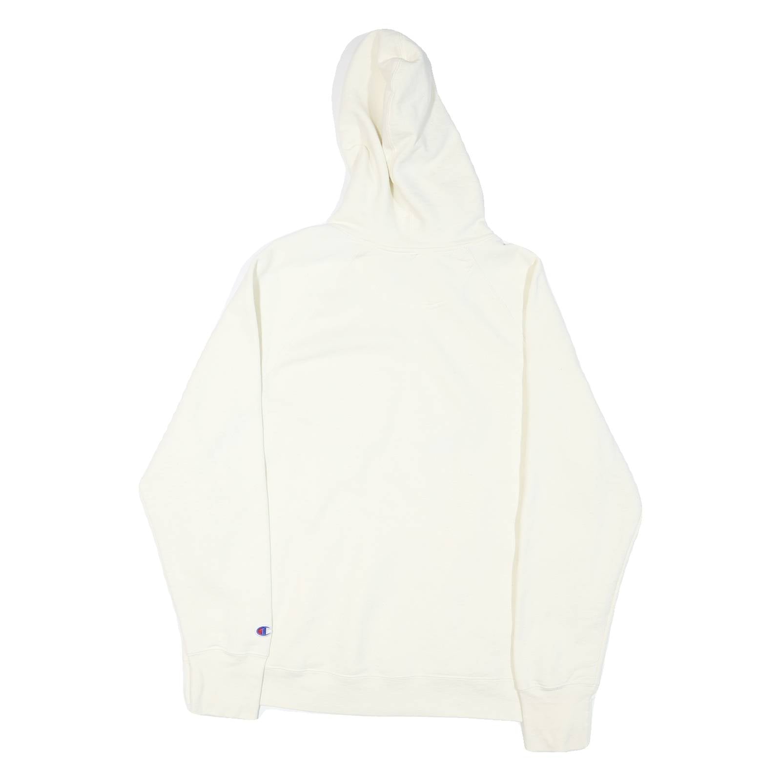 CHAMPION Womens White Graphic Hoodie XL Long Sleeve Crew Neck Cotton Blend