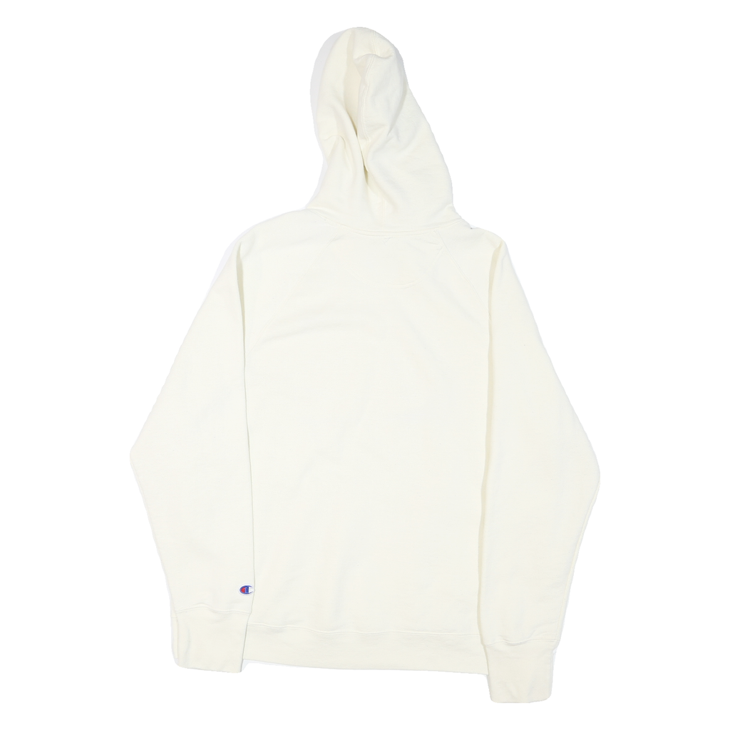 CHAMPION Womens White Graphic Hoodie XL Long Sleeve Crew Neck Cotton Blend