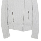 DIESEL Womens White Slim Cotton Jacket S Woven Zip Collar Stylish Lightweight