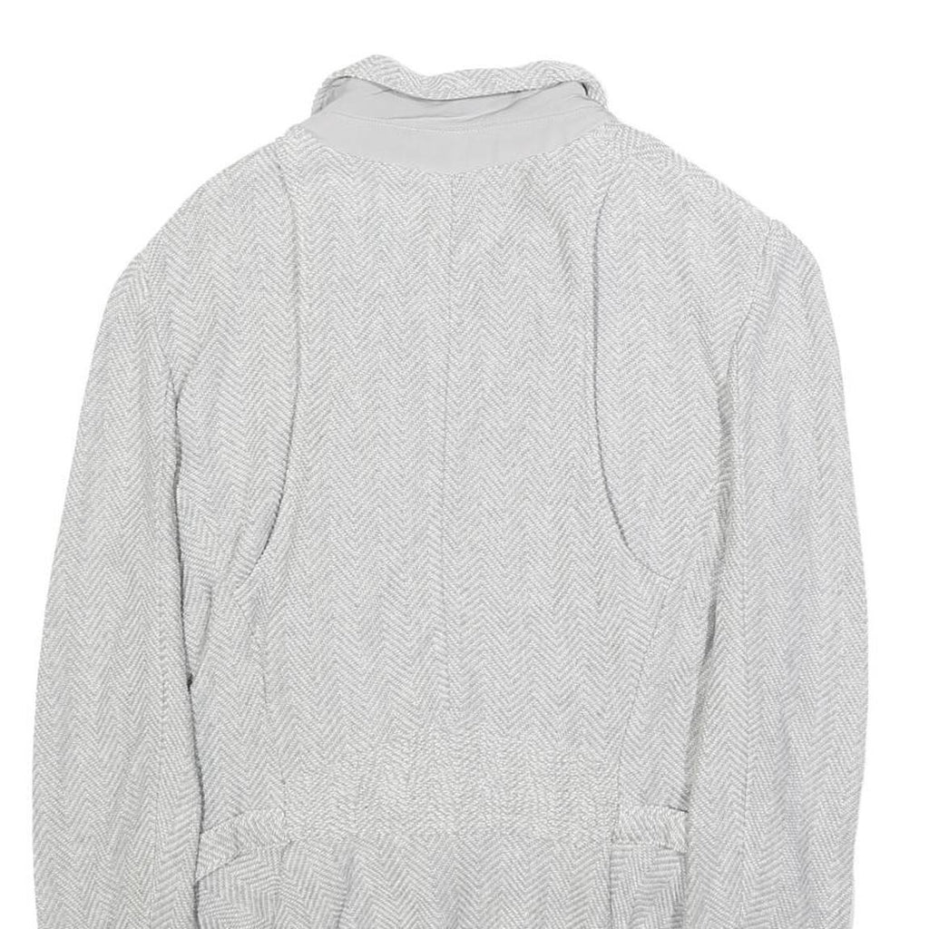 DIESEL Womens White Slim Cotton Jacket S Woven Zip Collar Stylish Lightweight