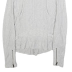 DIESEL Womens White Slim Cotton Jacket S Woven Zip Collar Stylish Lightweight