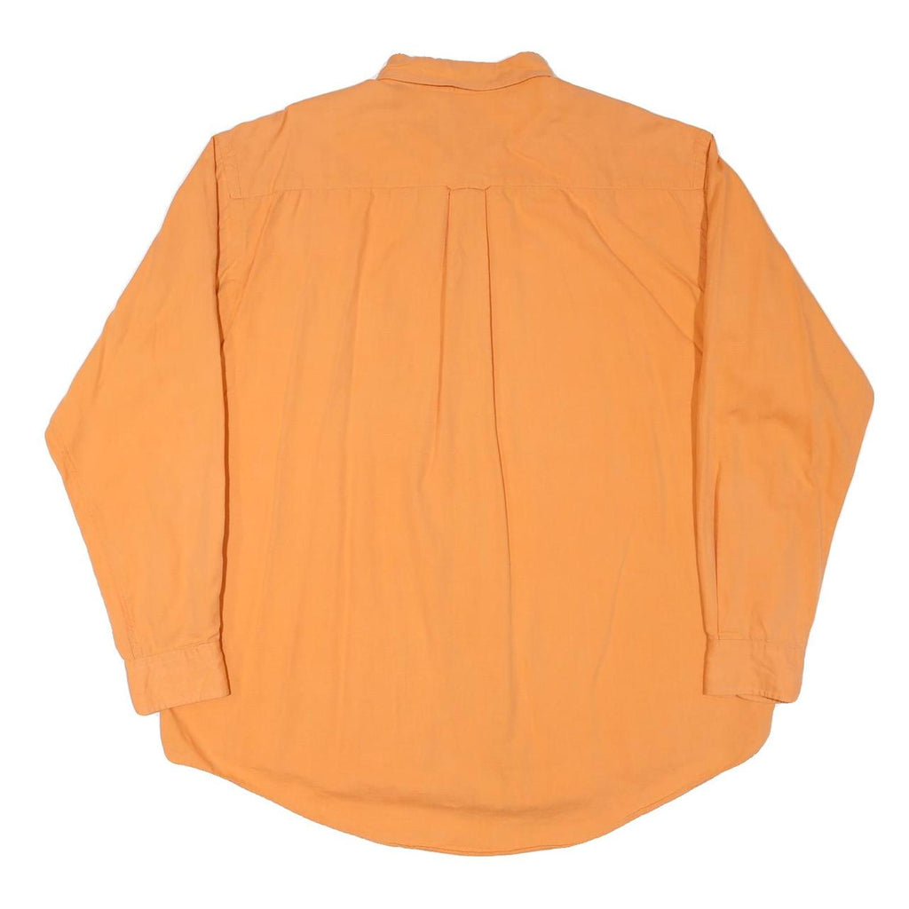NAUTICA Mens Orange Cotton Blend Shirt XL Button-Down Long Sleeve Casual Classic
