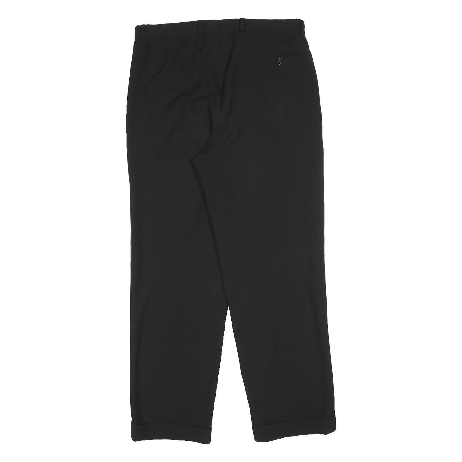 G CABALDI Mens Polyester Blend Black Regular Straight Trousers W32 L30 Tailored