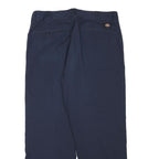 DICKIES Mens Regular Fit Navy Blue Cotton Blend Trousers W35 L28 Workwear Zip