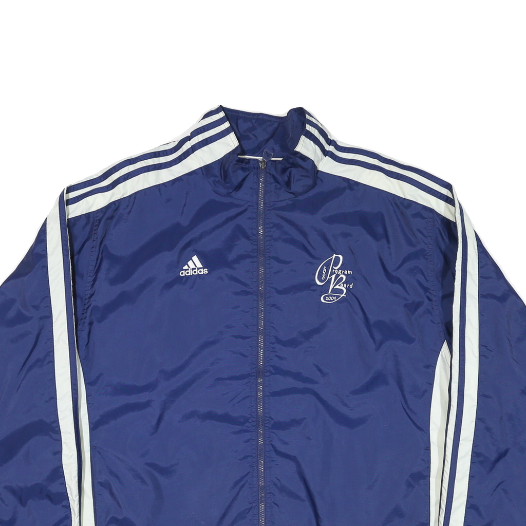 ADIDAS Mens Blue & White Retro Sporty Zip Jacket XL Polyester Blend Track Top