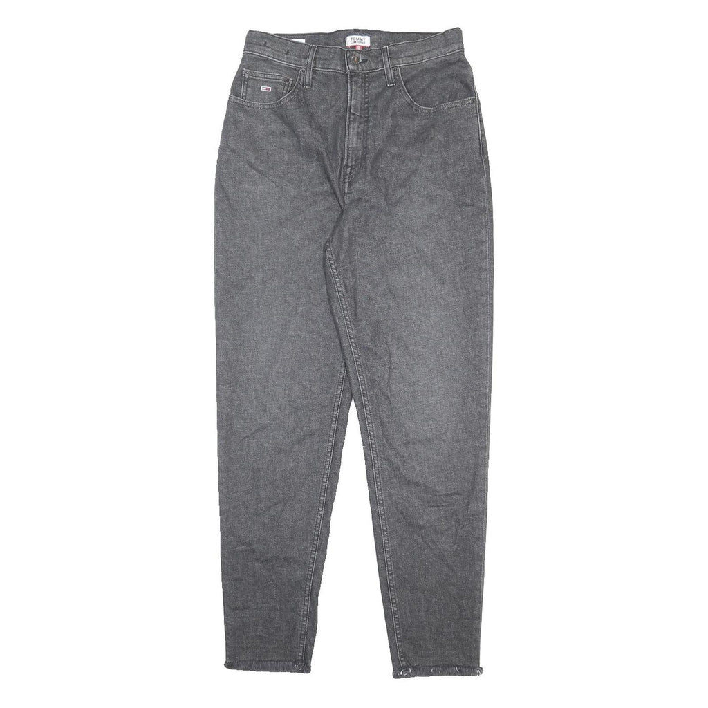 TOMMY JEANS Womens Jeans Grey Regular Skinny Denim Raw W29 L29 Classic Fit Zip