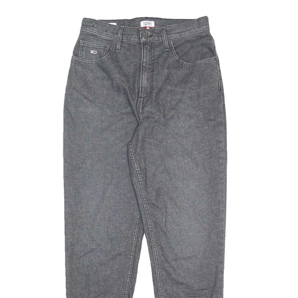 TOMMY JEANS Womens Jeans Grey Regular Skinny Denim Raw W29 L29 Classic Fit Zip