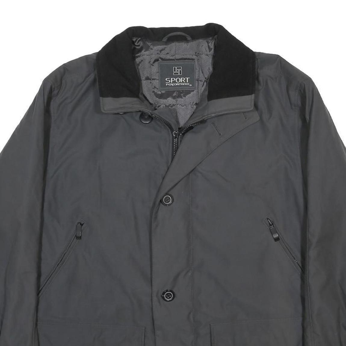SPORT PERFORMANCE Mens Grey Jacket L Polyester Blend Classic Zip Outdoor Jacket