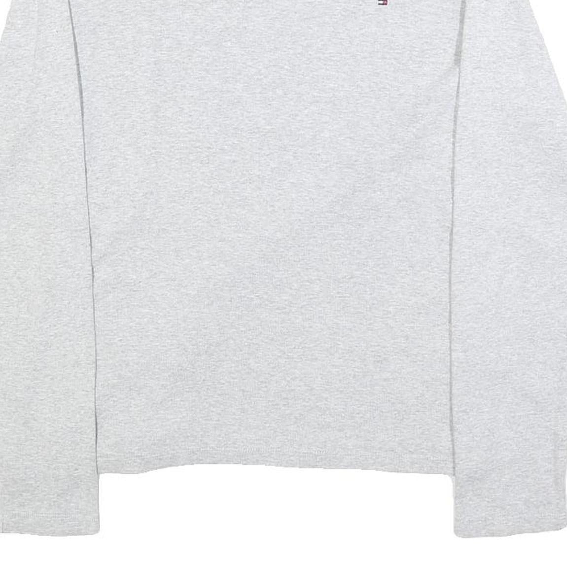TOMMY HILFIGER Womens Grey Long Sleeve T-Shirt Crew Neck Cotton Blend L