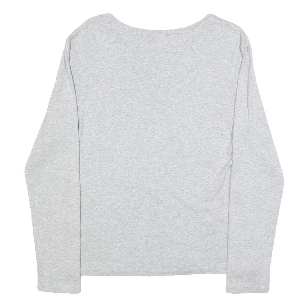 TOMMY HILFIGER Womens Grey Long Sleeve T-Shirt Crew Neck Cotton Blend L