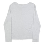 TOMMY HILFIGER Womens Grey Long Sleeve T-Shirt Crew Neck Cotton Blend L