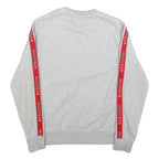 TOMMY HILFIGER Mens Grey Crew Neck M Cotton Sweatshirt with Branded Sleeve Tape