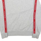TOMMY HILFIGER Mens Grey Crew Neck M Cotton Sweatshirt with Branded Sleeve Tape