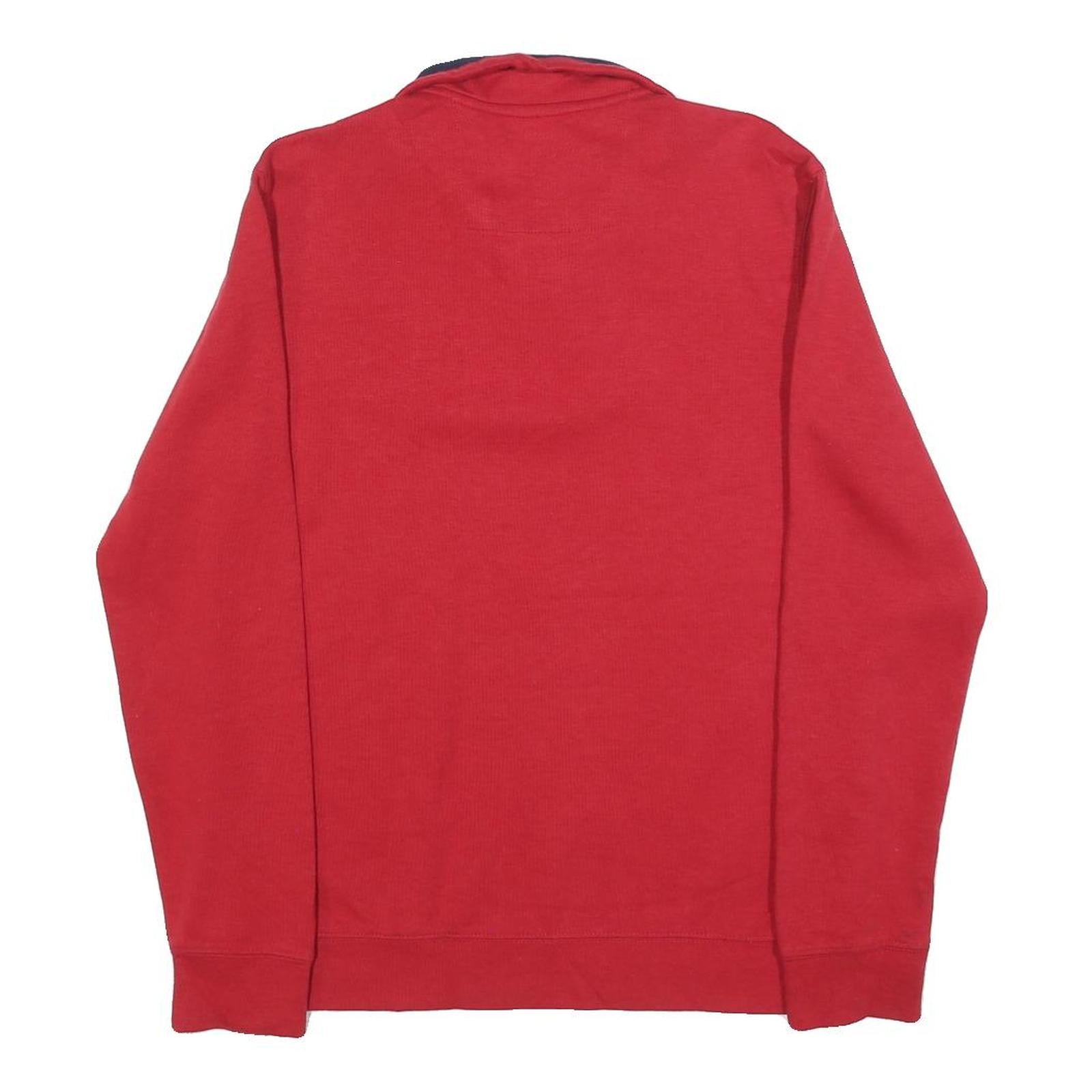 CHAPS Mens Red 1/4 Zip S Sweatshirt Cotton Blend Casual Pullover