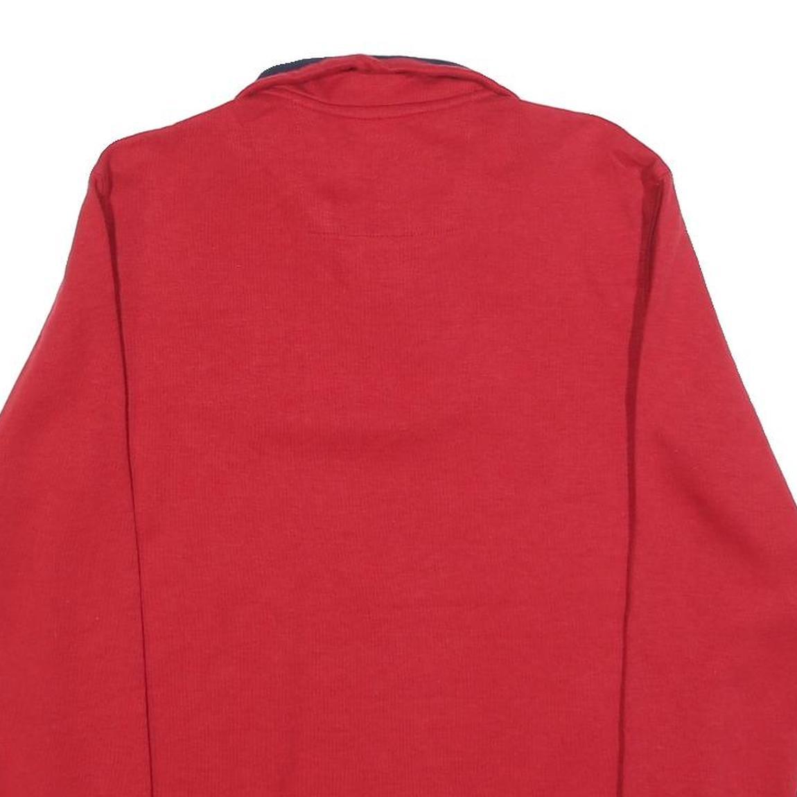 CHAPS Mens Red 1/4 Zip S Sweatshirt Cotton Blend Casual Pullover