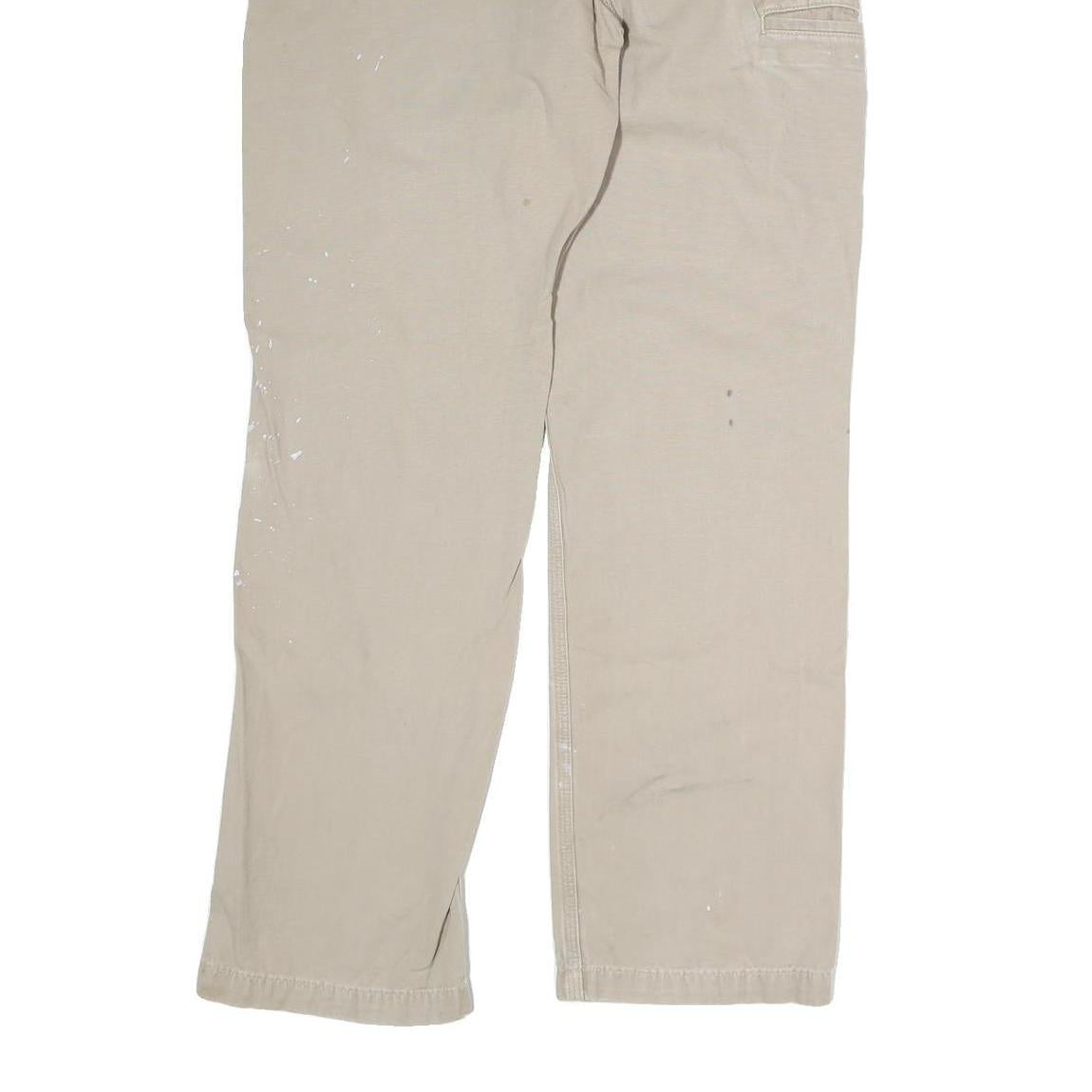 CARHARTT Mens Cotton Blend Beige Regular Fit Straight Leg Trousers W32 L34