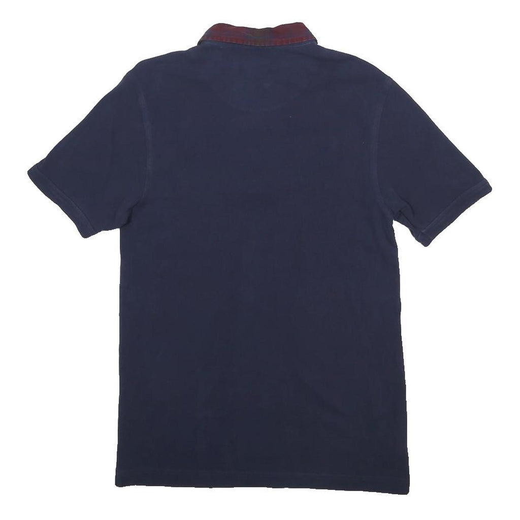 FRED PERRY Mens Navy & Red Short Sleeve Plain S Polo Shirt Classic Cotton