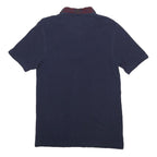 FRED PERRY Mens Navy & Red Short Sleeve Plain S Polo Shirt Classic Cotton