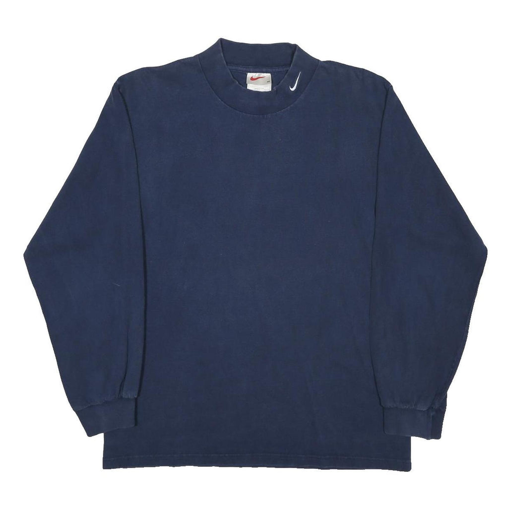 NIKE Mens Navy Blue Modern T-Shirt M Long Sleeve Crew Neck Sportswear