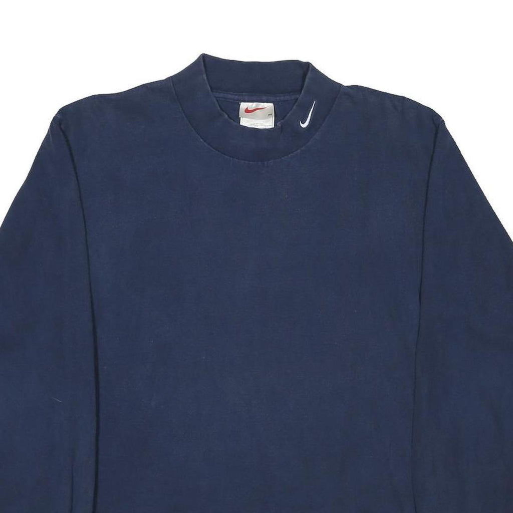 NIKE Mens Navy Blue Modern T-Shirt M Long Sleeve Crew Neck Sportswear