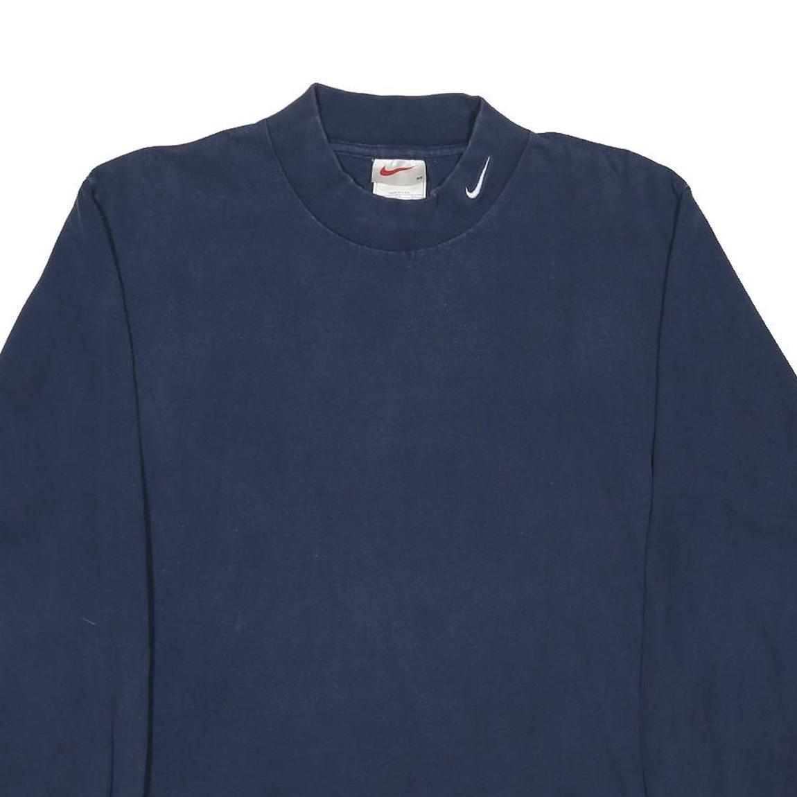 NIKE Mens Navy Blue Modern T-Shirt M Long Sleeve Crew Neck Sportswear