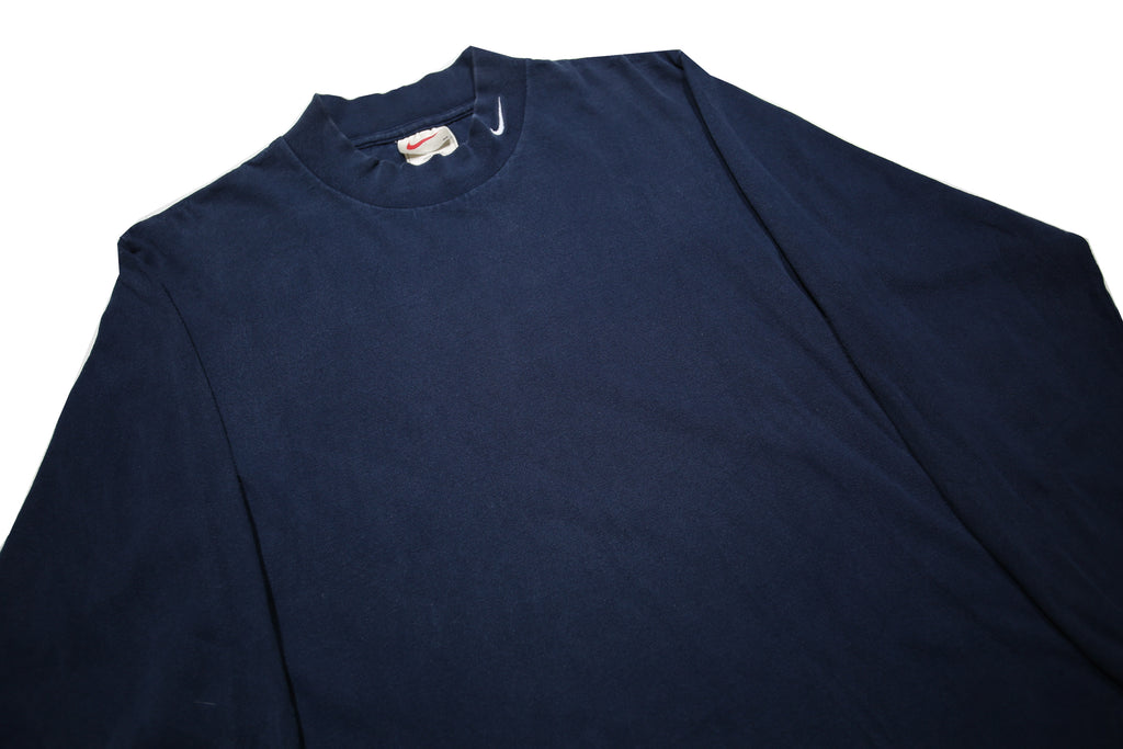 NIKE Mens Navy Blue Modern T-Shirt M Long Sleeve Crew Neck Sportswear