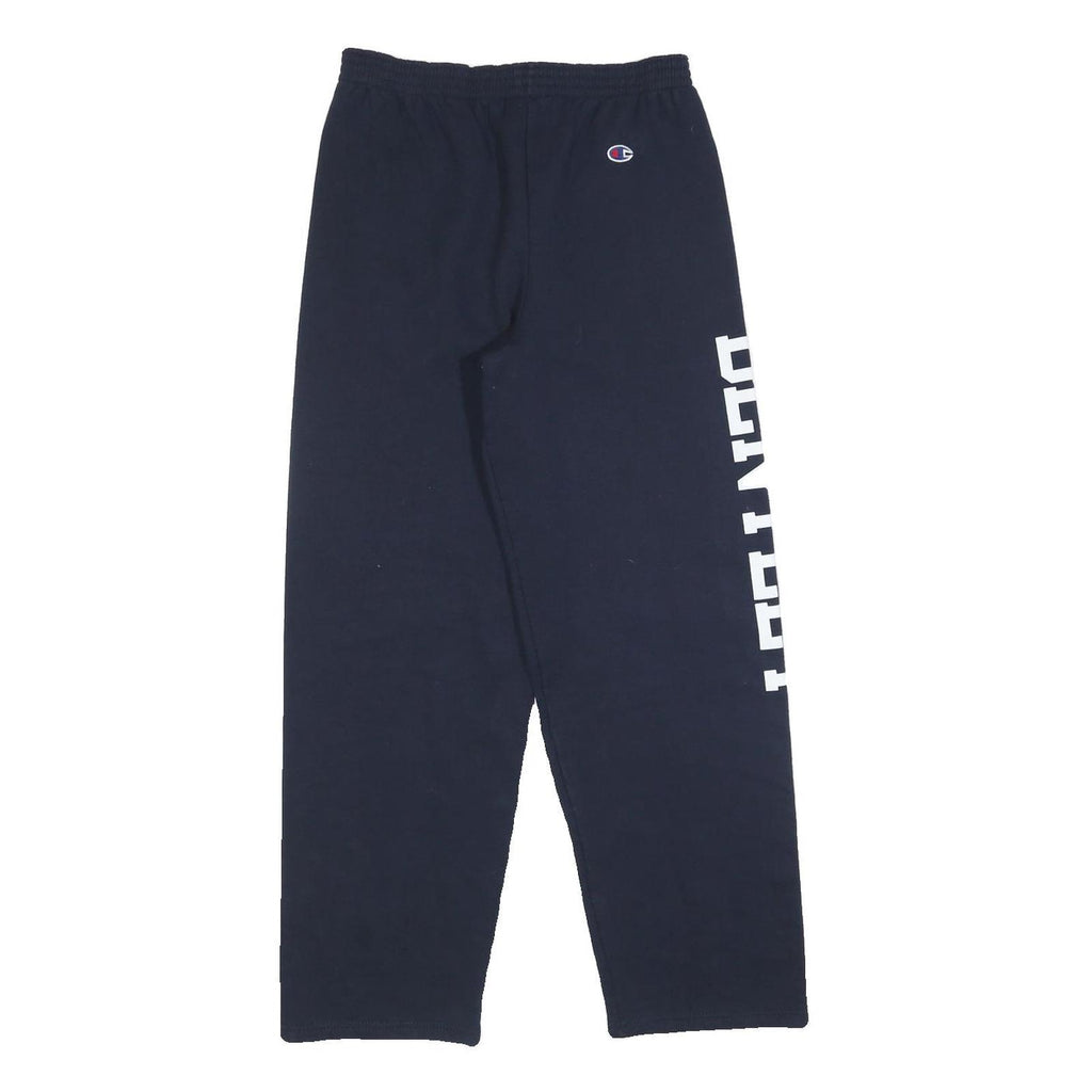 CHAMPION Girls Joggers Navy Blue XL W26 L28 Cotton Blend Logo Print Relaxed Fit