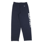 CHAMPION Girls Joggers Navy Blue XL W26 L28 Cotton Blend Logo Print Relaxed Fit